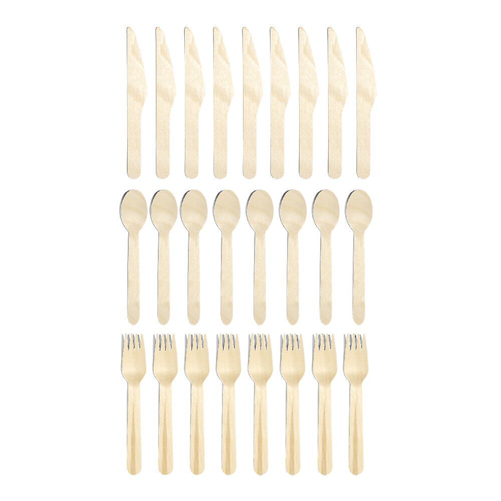 Lot de 24 couverts en bois
