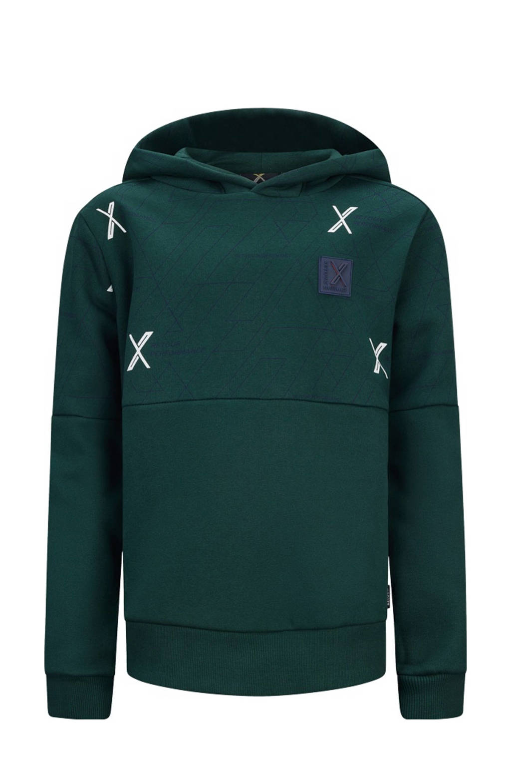 Retour Jeans hoodie Playoff met all over print donkergroen