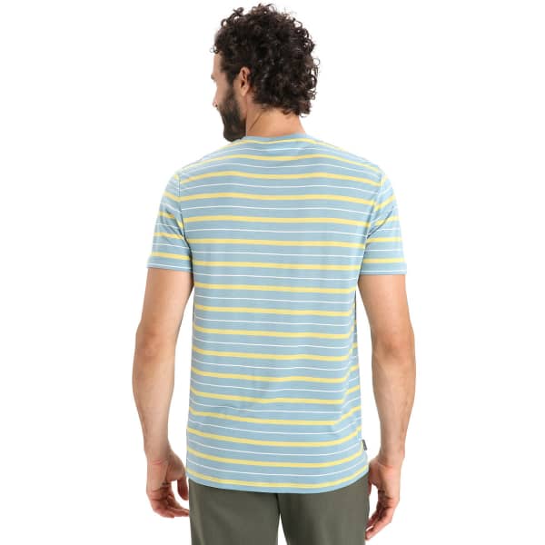 T-shirt randonnée ICEBREAKER M WAVE SS TEE STRIPE ASTRAL BLUE/SUMMER