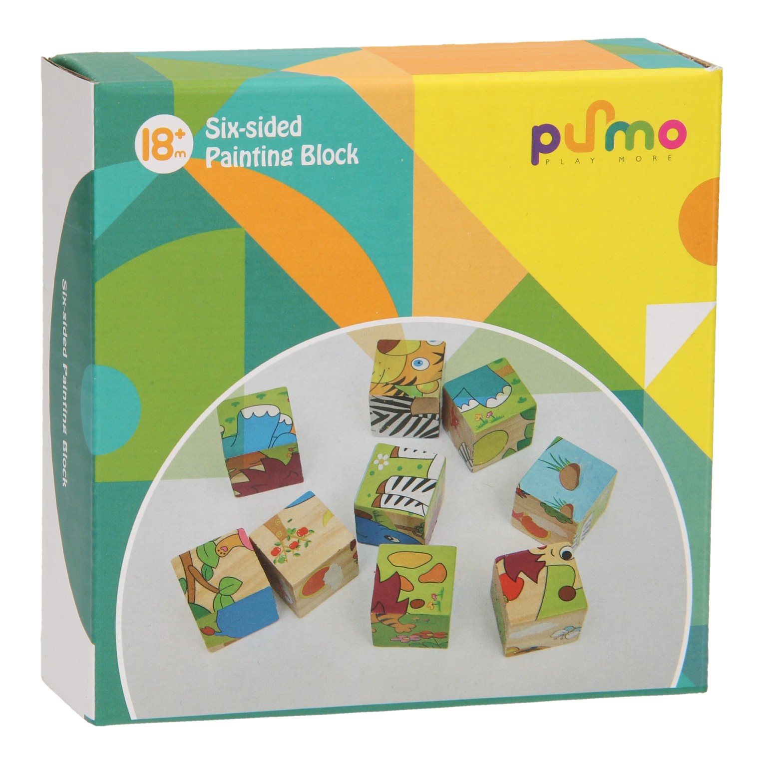 Houten Blokpuzzel Wilde dieren, 9st.