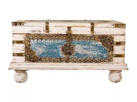 Coffre en bois artisanal 49x29x27h cm
