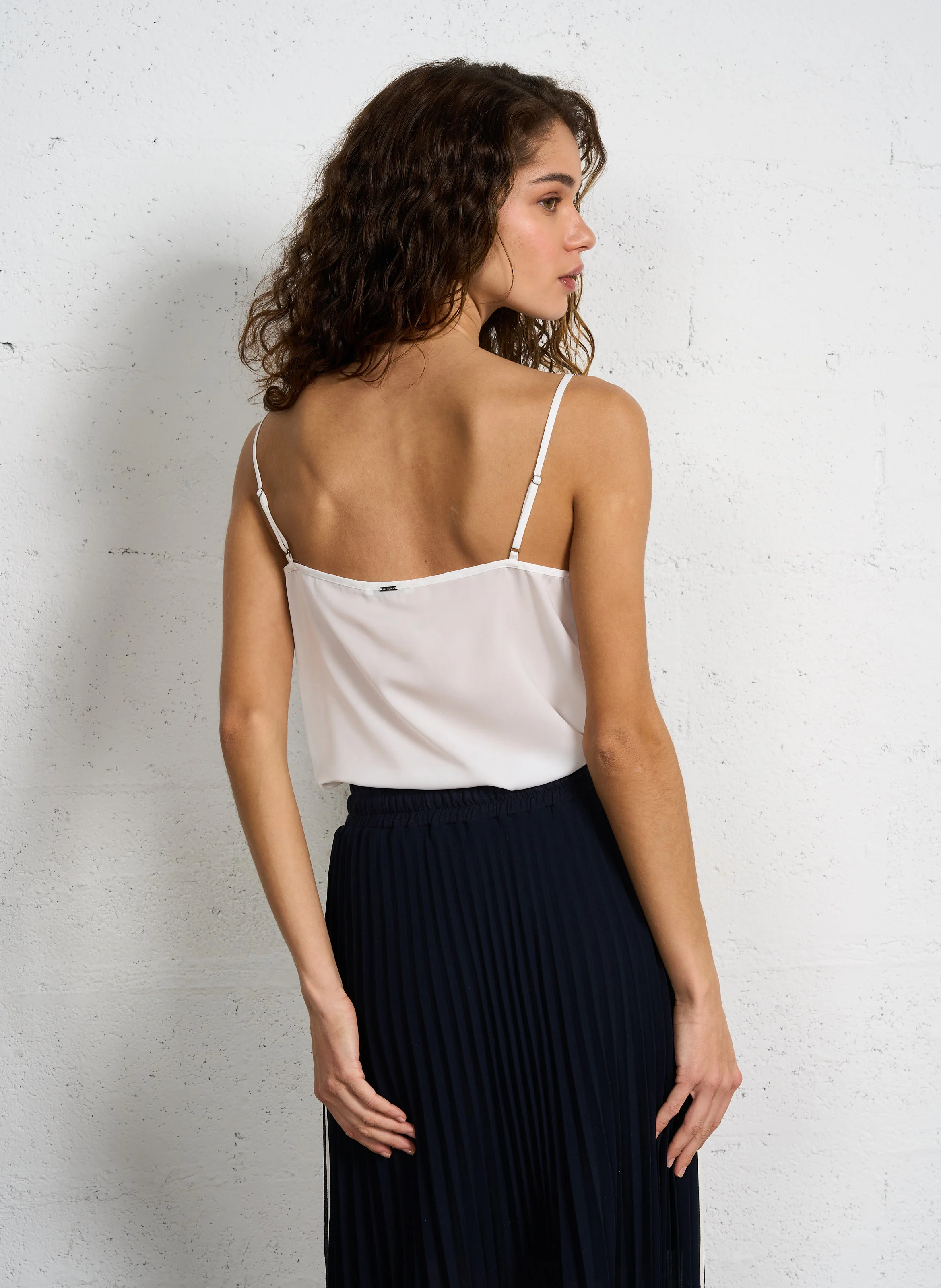 Caraco en satin et dentelle | Blanc