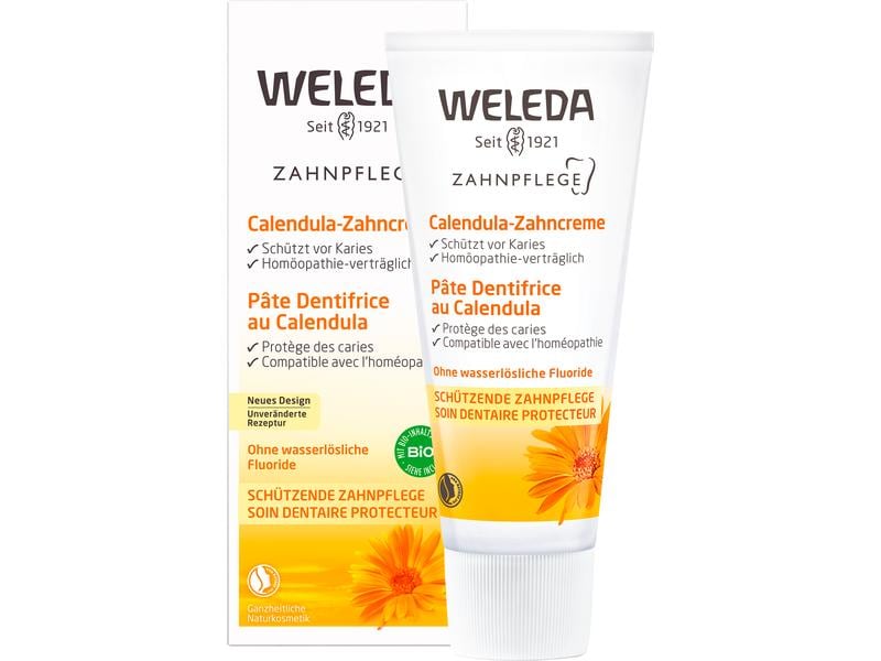 WELEDA Zahncreme Calendula 75 ml Natürliche Kariesprophylaxe ohne Menthol