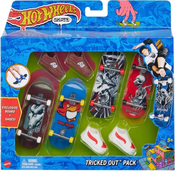 Hot Wheels Skate Fingerboard & Shoe - finger skateboard, 4 pcs.
