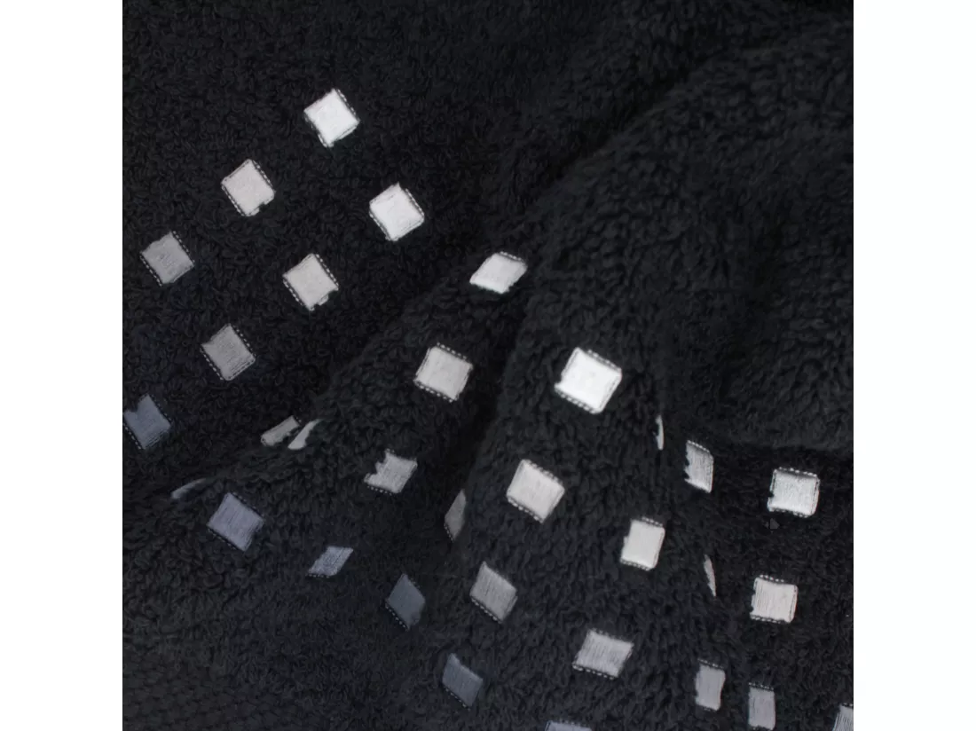 Serviette de toilette 50x100 cm PURE SQUARES Noir 550 g/m2