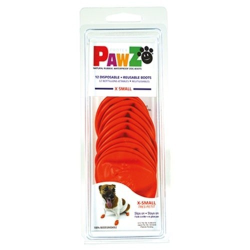 Botas de borracha natural para cães Pawz, laranja