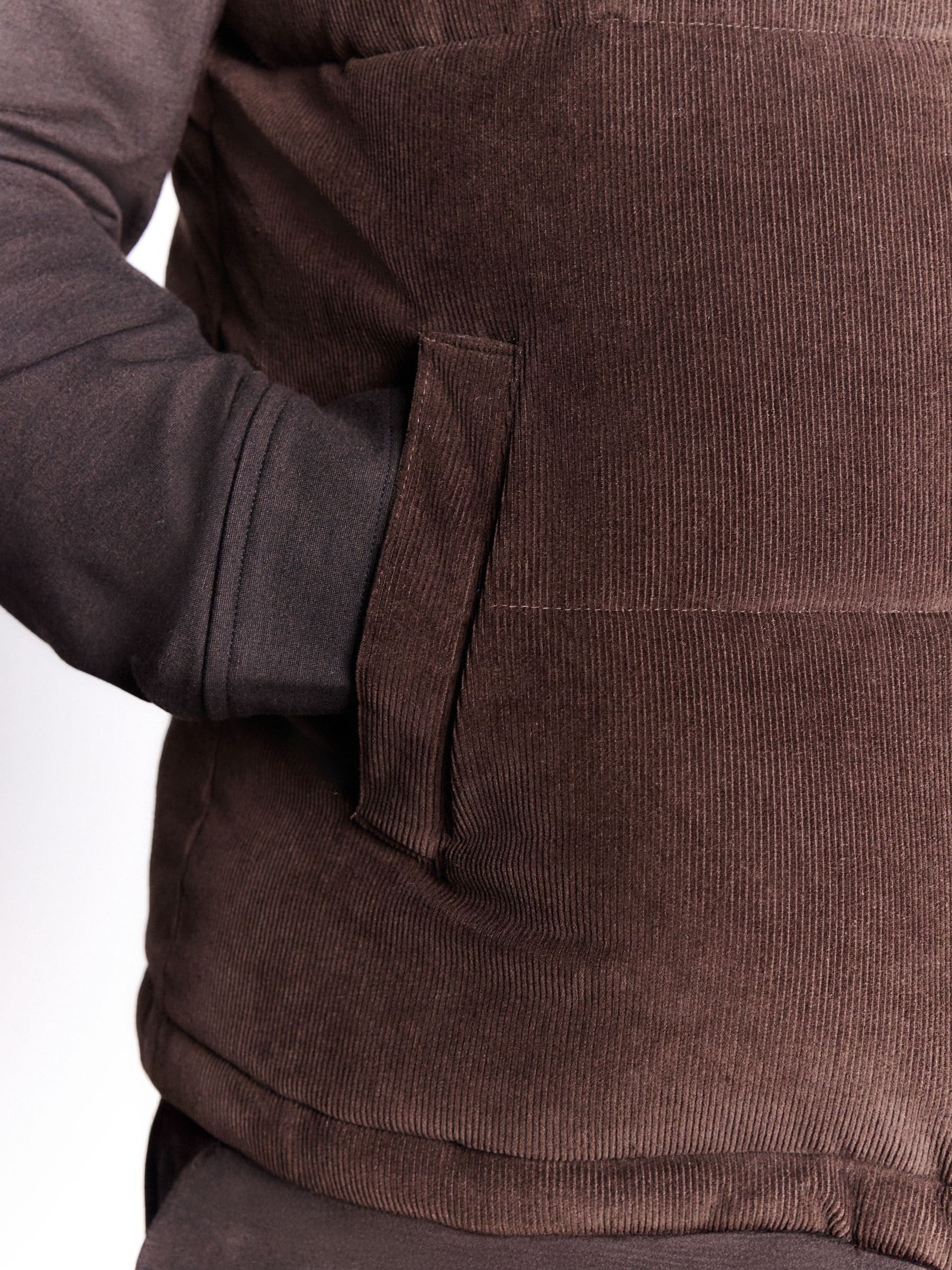 Bruin - Corduroy gewatteerde bodywarmer