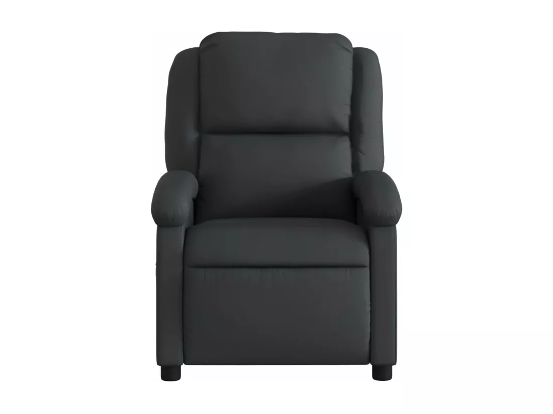 Fauteuil massant inclinable électrique noir cuir véritable