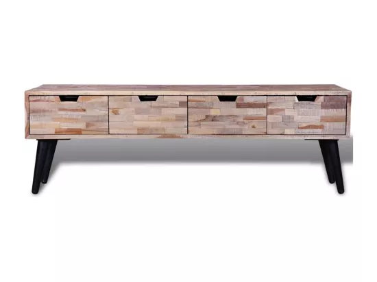 Table console TV avec 4 tiroirs Bois de teck recyclé