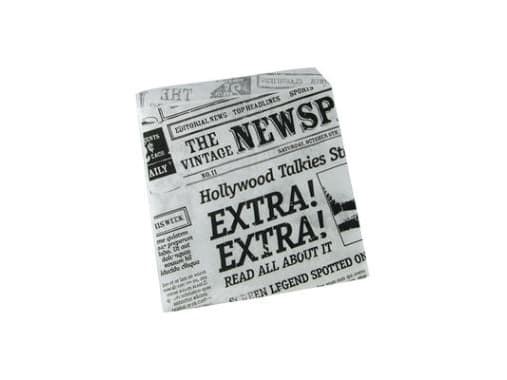 Burgerlomme Old News 150x160 mm 30+10 gr Papir/PE,1000 stk/krt