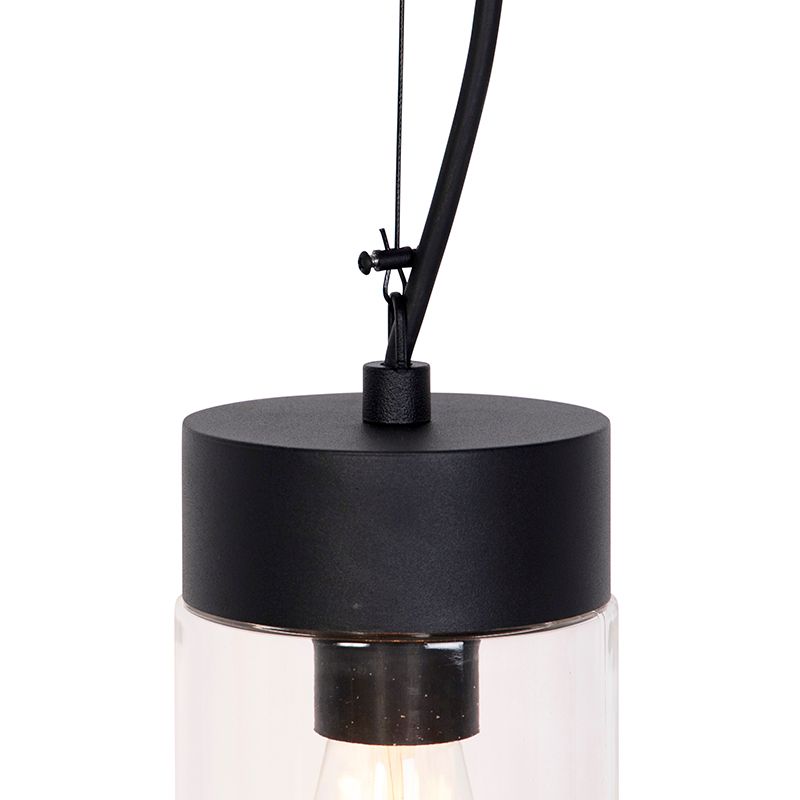 Moderne hanglamp zwart met glas IP44 - Jarra