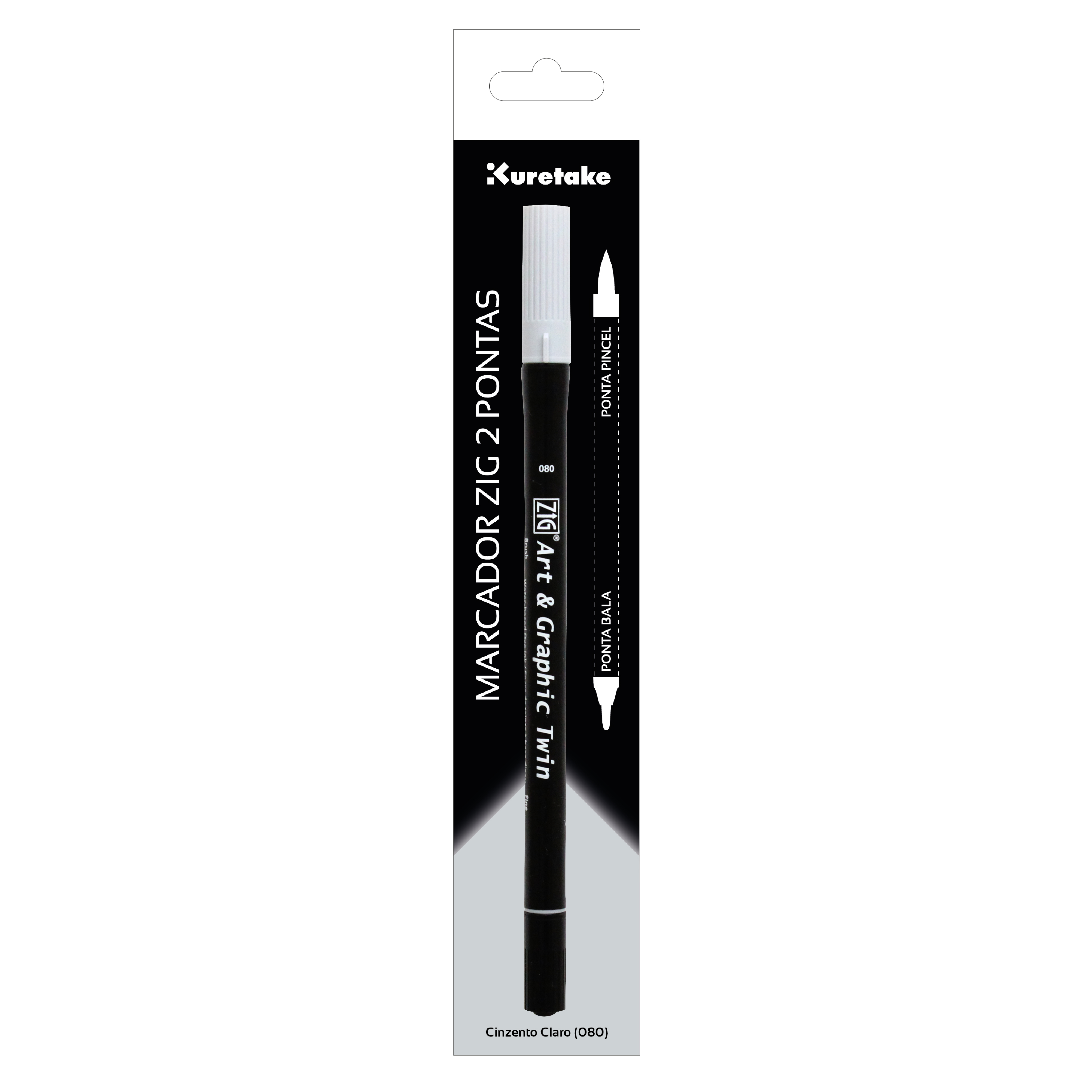 MARCADOR ART & GRAPHIC ZIG 2 PONTAS CINZENTO CLARO