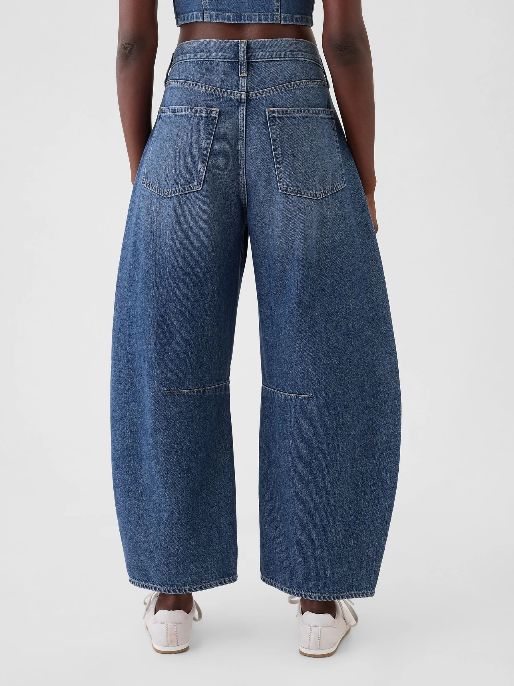 Gap jeans met hoge taille, hoefijzervormige pijpen en enkellengte