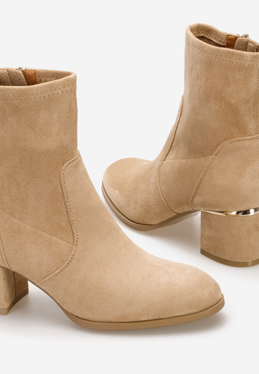 Bottines à gros talon kaki Sancia