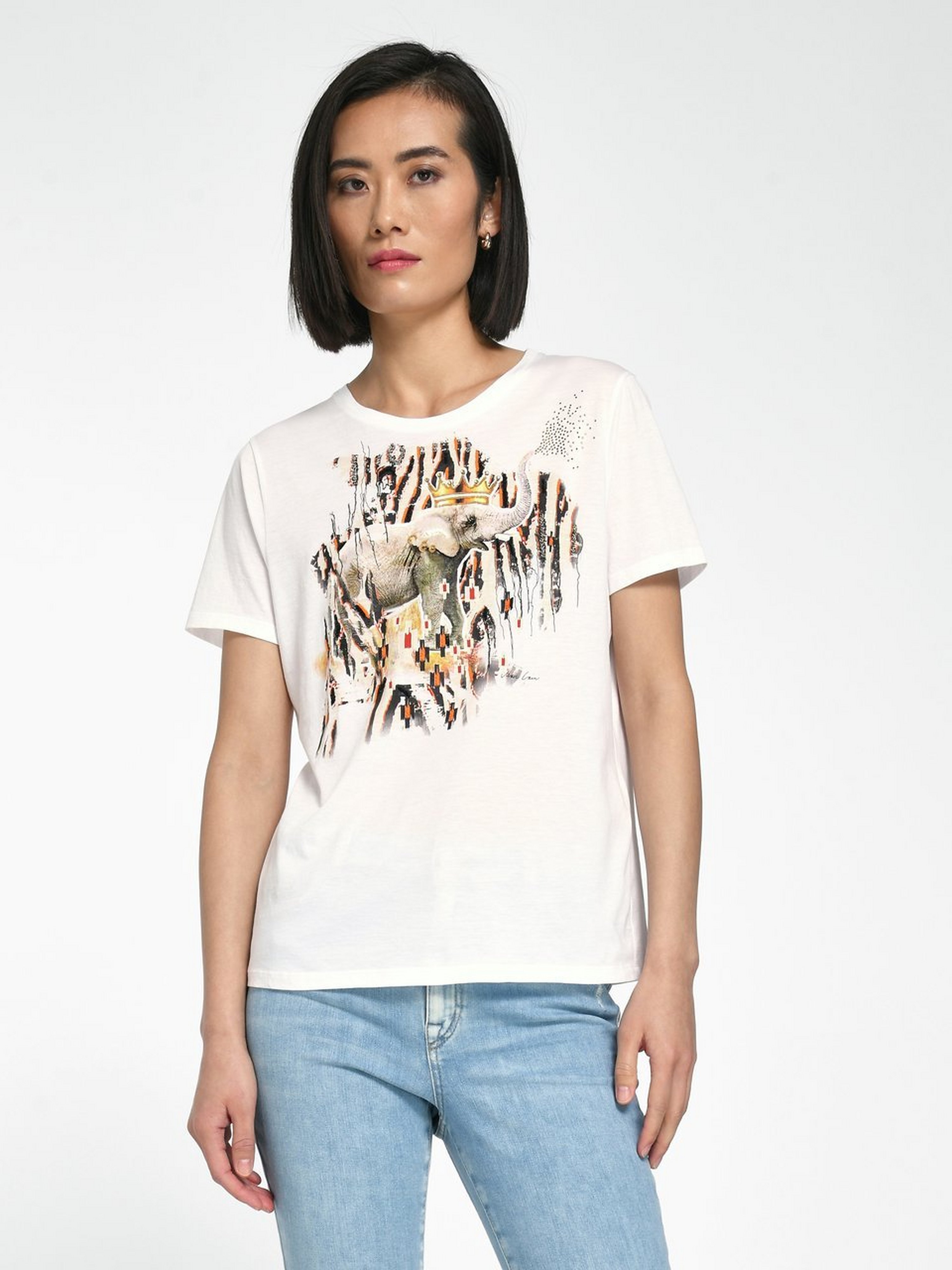 Rundhals-Shirt mit 1/2-Arm