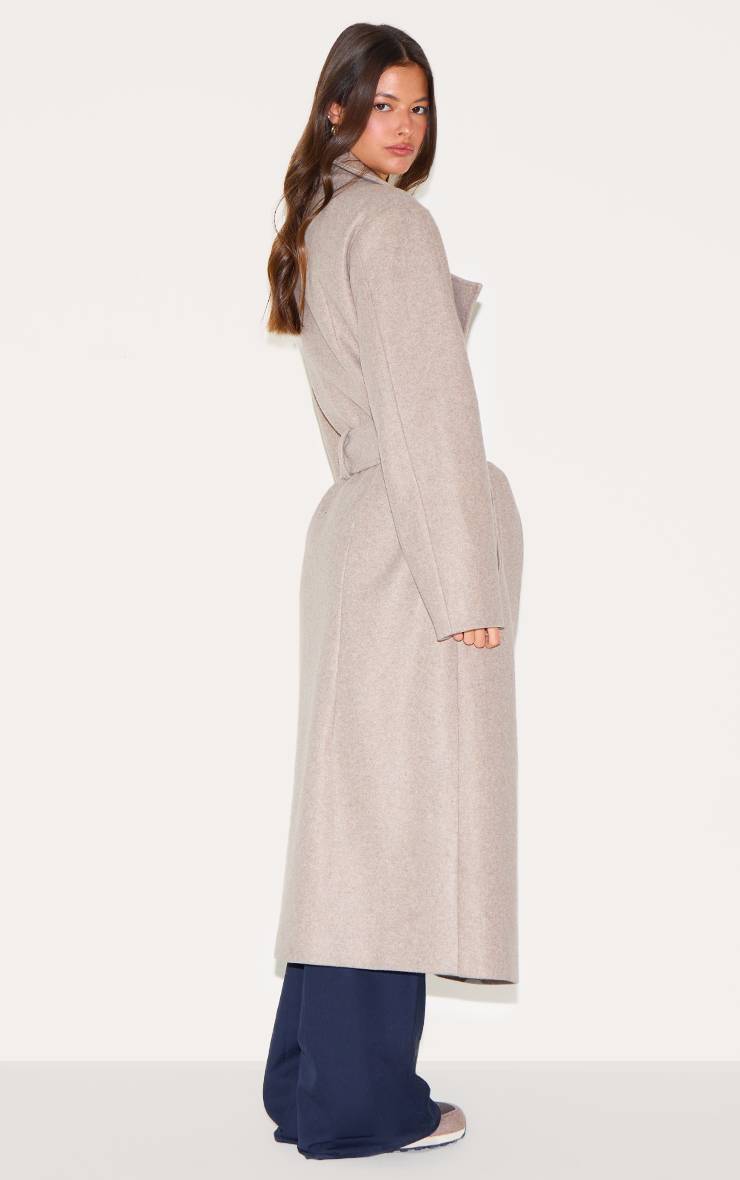 Taupe Trench-coat Oversize Effet Laine