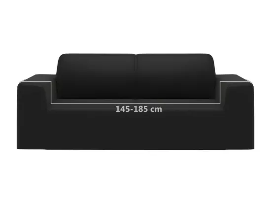 Housse extensible de canapé 2 places Noir Jersey de polyester