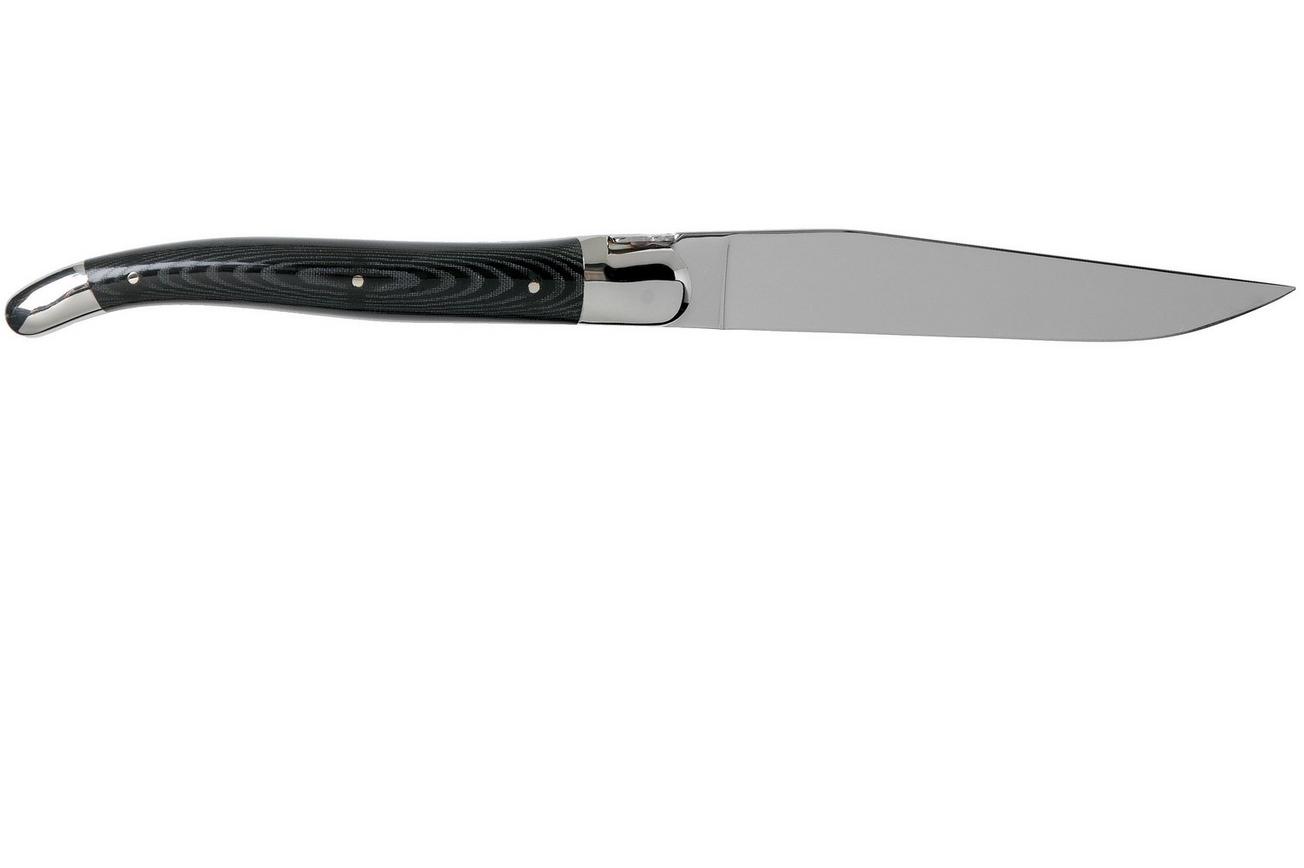 Forge de Laguiole T22MINTCNOI zwart micarta gepolijst 2-delige steakmessenset
