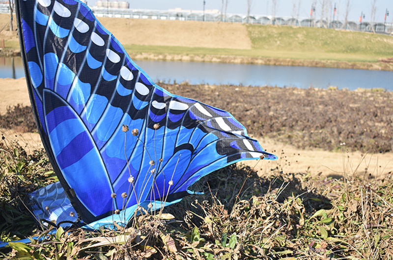 (1.4m) Flug Drachen Herbst Spielzeug Outdoor Schmetterling Flugspielzeug - Blau