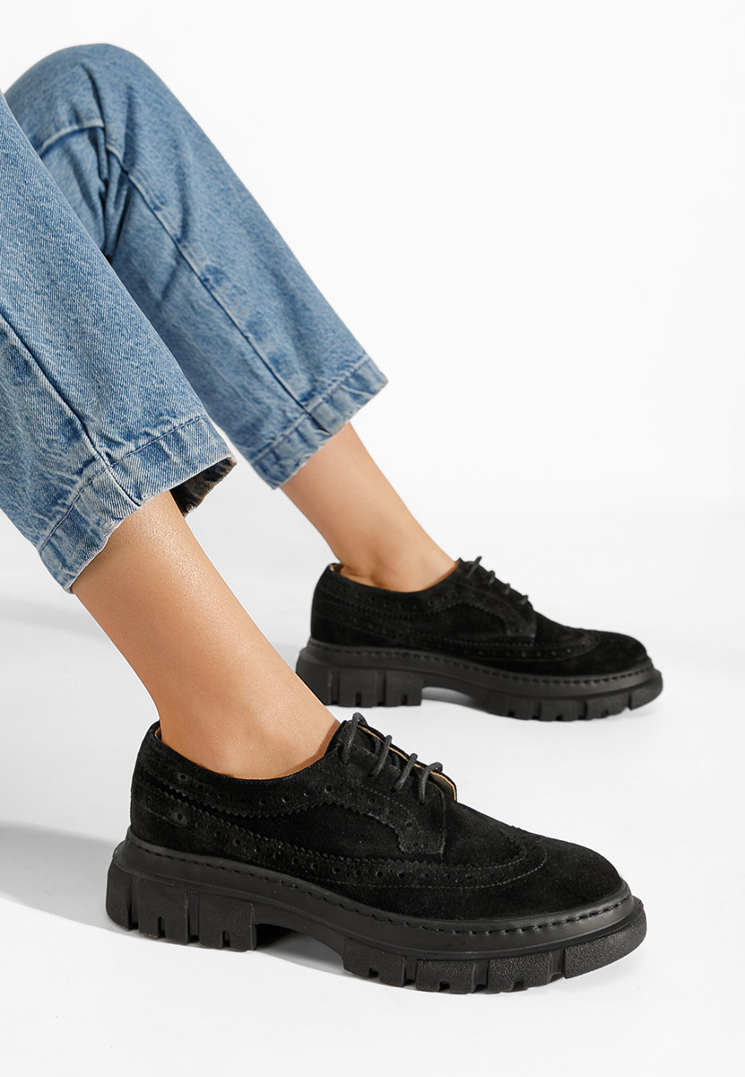 Chaussures derby en cuir noirs Henise