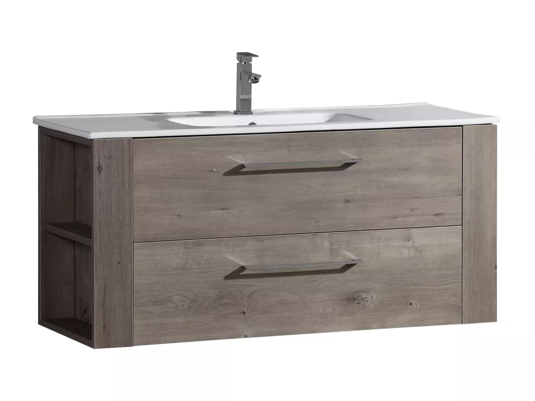 Meuble simple vasque 120 cm chêne gris Aquanoma