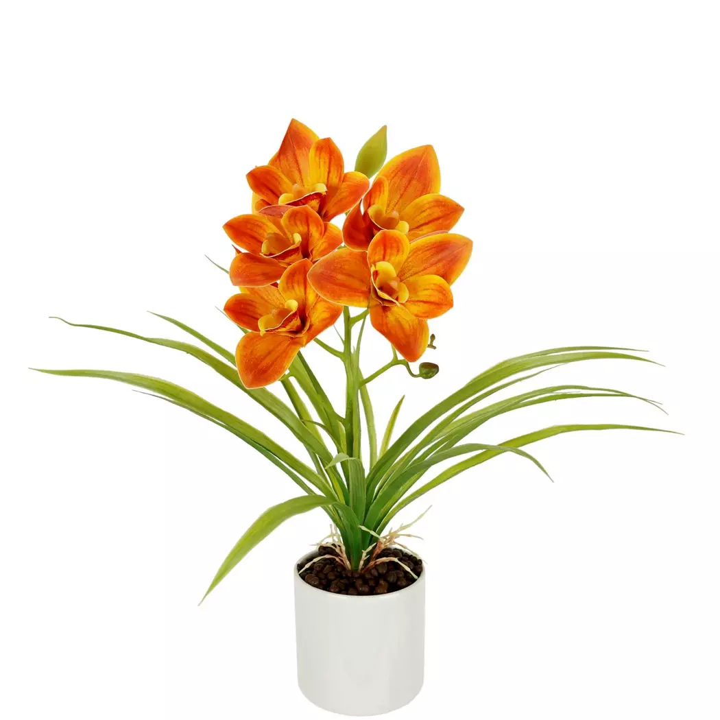 Kunstblume Cymbidium-Orchidee 40 cm