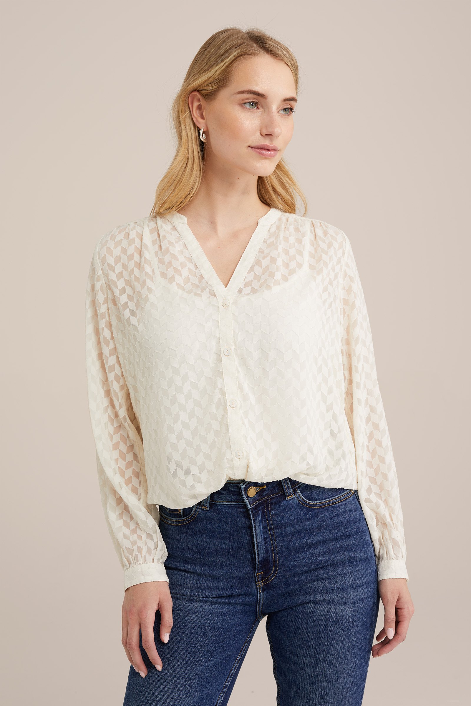 blouse met dessin WE Fashion Wit