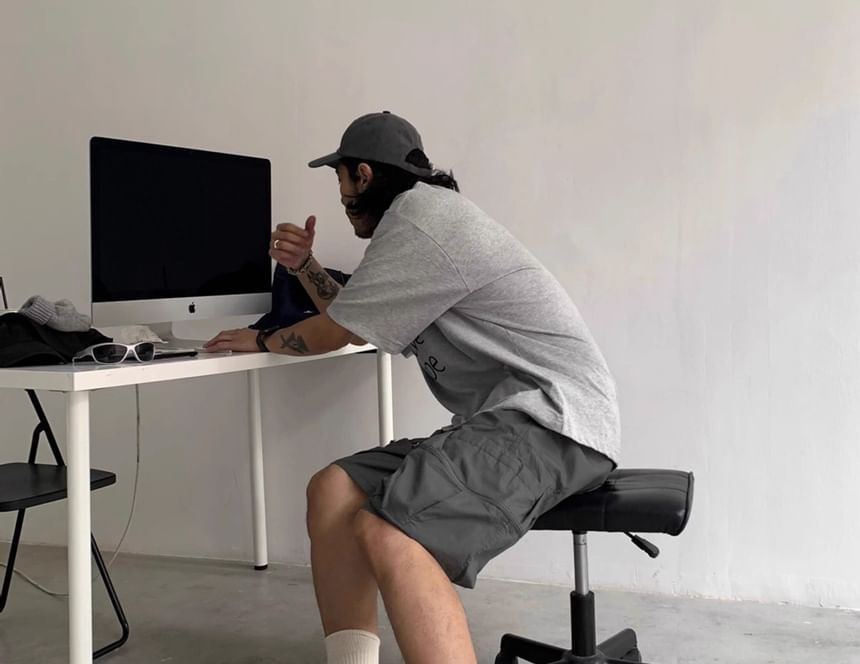 deersweeti - Mid Rise Plain Cargo Shorts