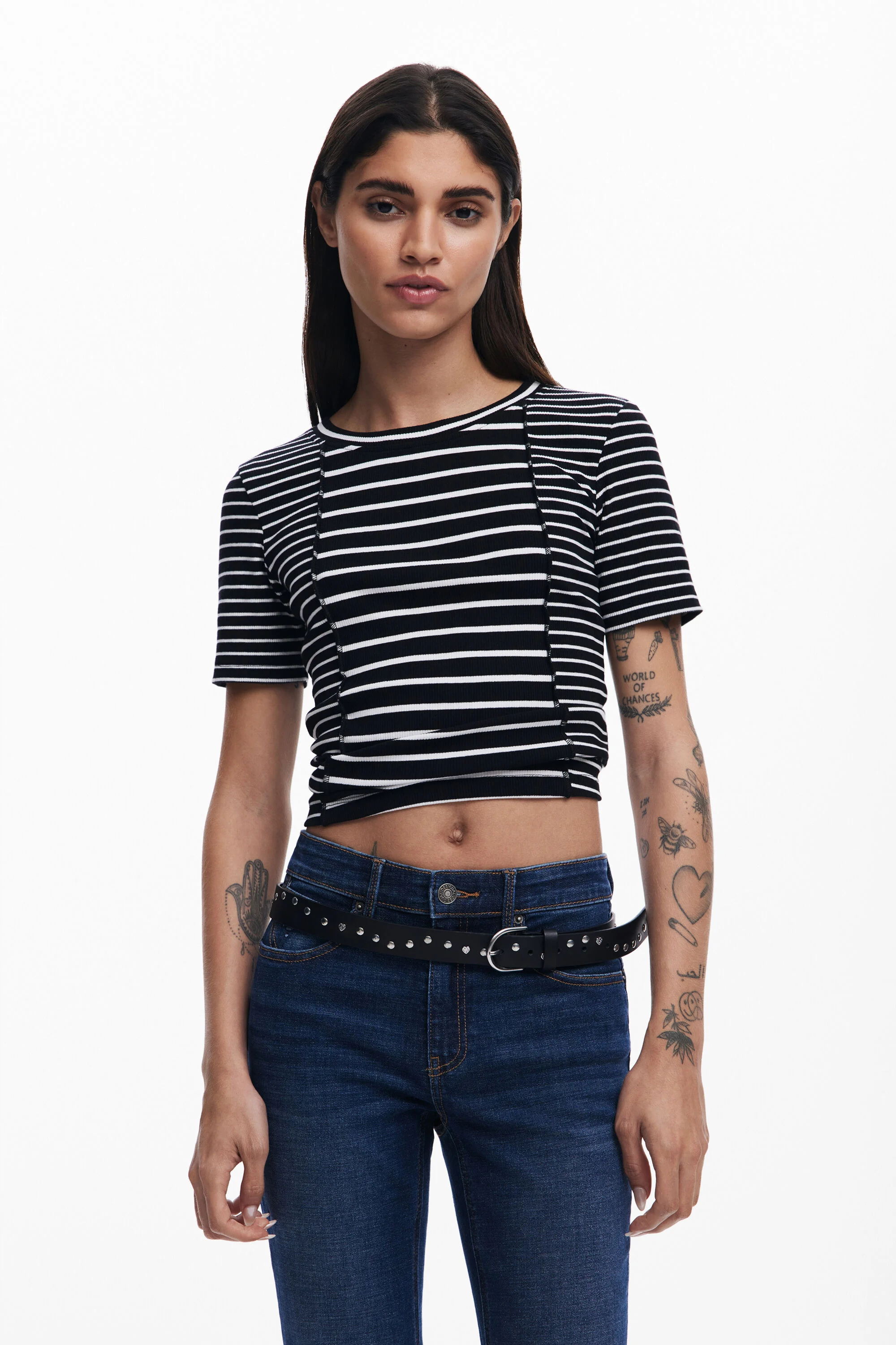 Camiseta listrada de manga curta