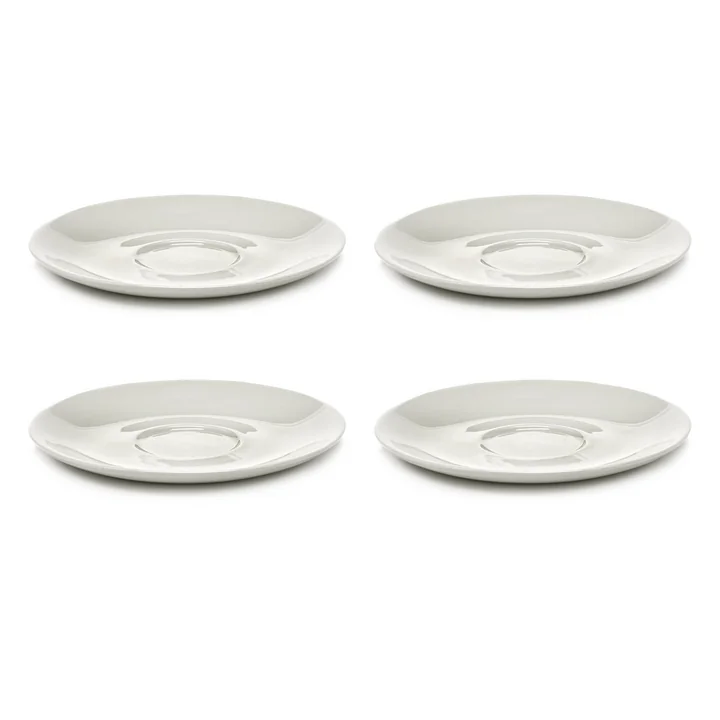 Serax - Zuma Untertasse zur Kaffeetasse by Kelly Wearstler, Ø 14 cm, Salt / weiss (4er-Set)