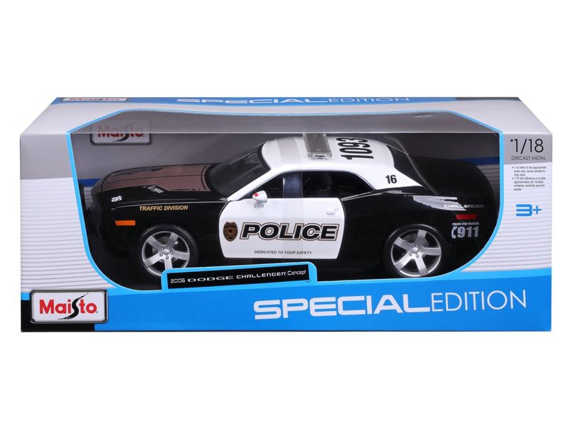 Maisto Dodge Challenger Concept Police 2006 1:18 Sammlermodell im Massstab 1:18