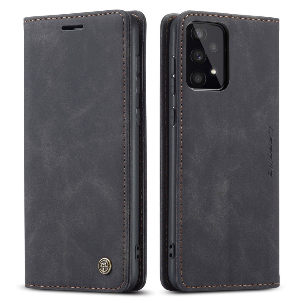 Samsung Galaxy A53 5G Leder Tasche Flip Wallet Etui mit Kartenfächern - Schwarz