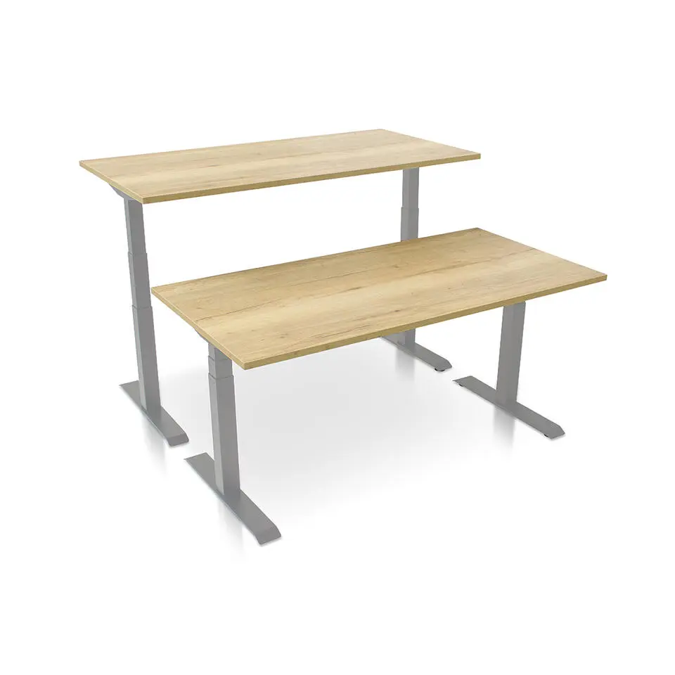 MRC PRO elektrisch ARBO zit-sta bureau - 140x80 cm robuust eiken