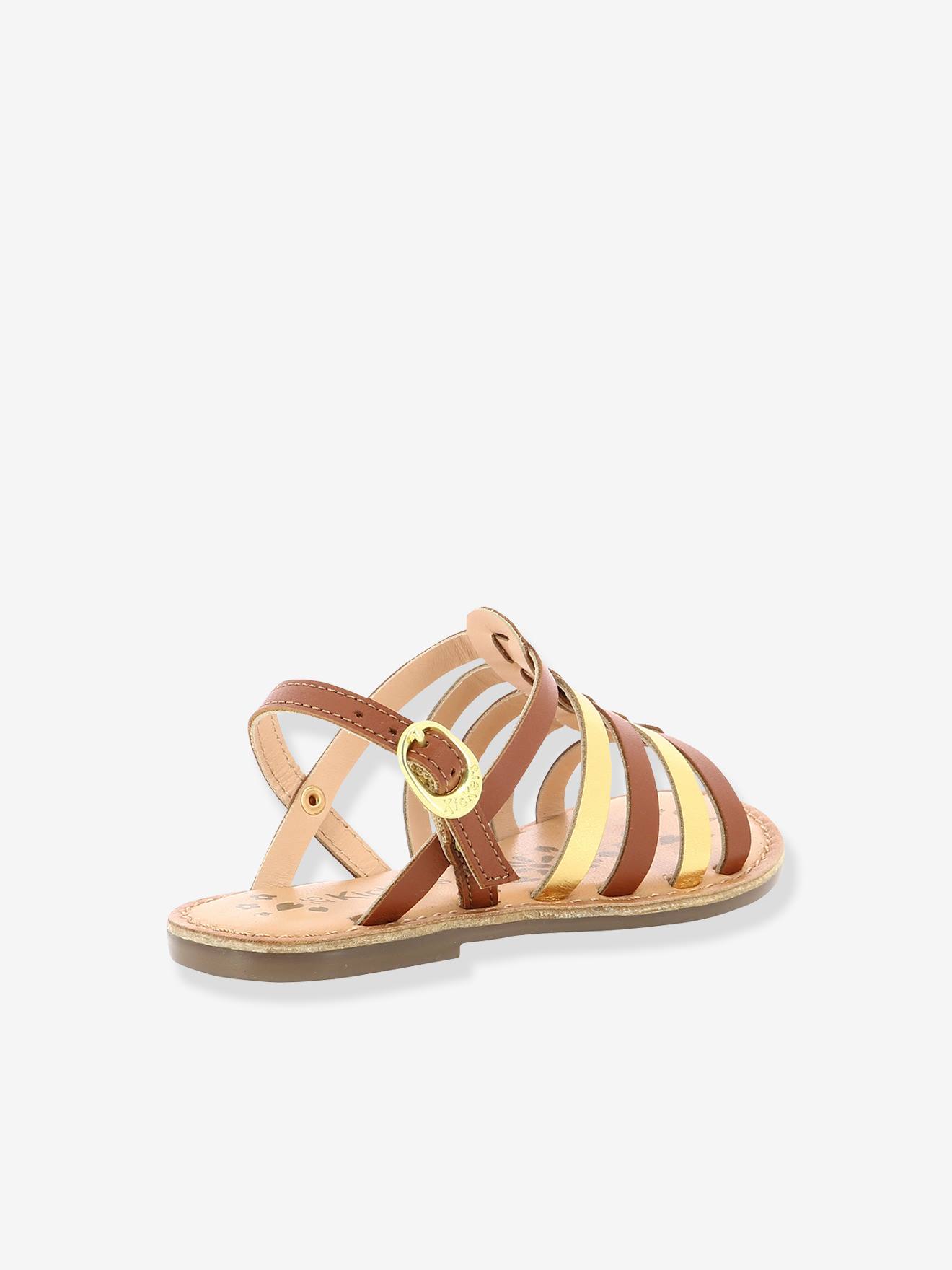 Sandálias KICKERS® Dixon Diva em couro liso marrom médio