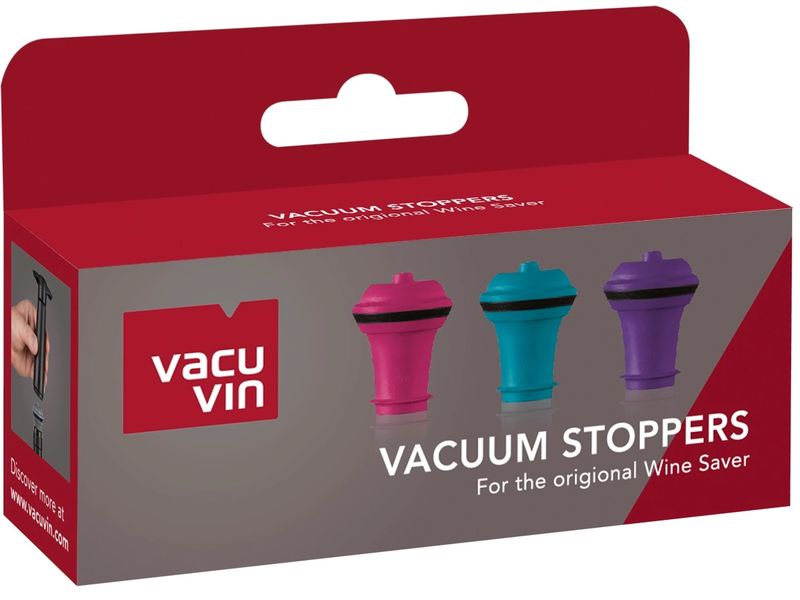 Vacuvin Flaschenverschluss Blau/Lila/Rosa Weinverschlüsse