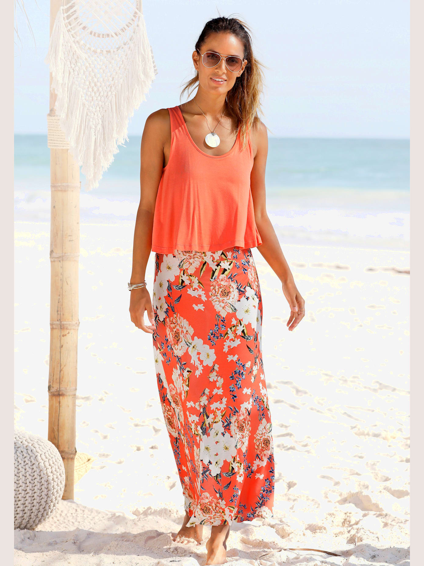 Robe longue larges bretelles
