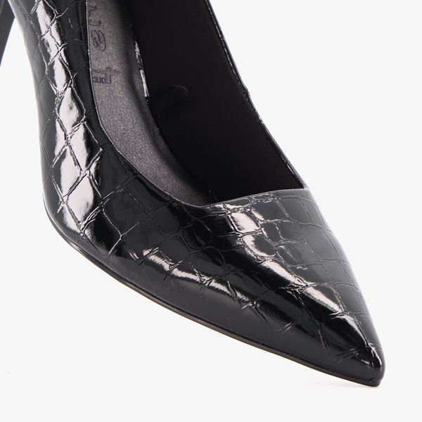 Tamaris dames pumps zwart met croco print