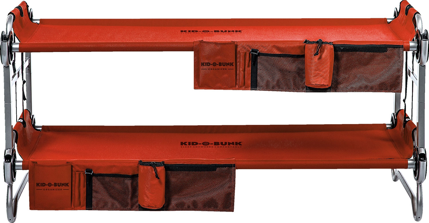 Disc-O-Bed Kid-O-Bunk Kinder Camping Stockbett inkl. Seitentaschen rot / silber