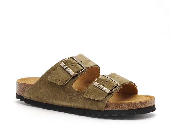 Scholl mules et sabots plats femme josephine 30050 kaki