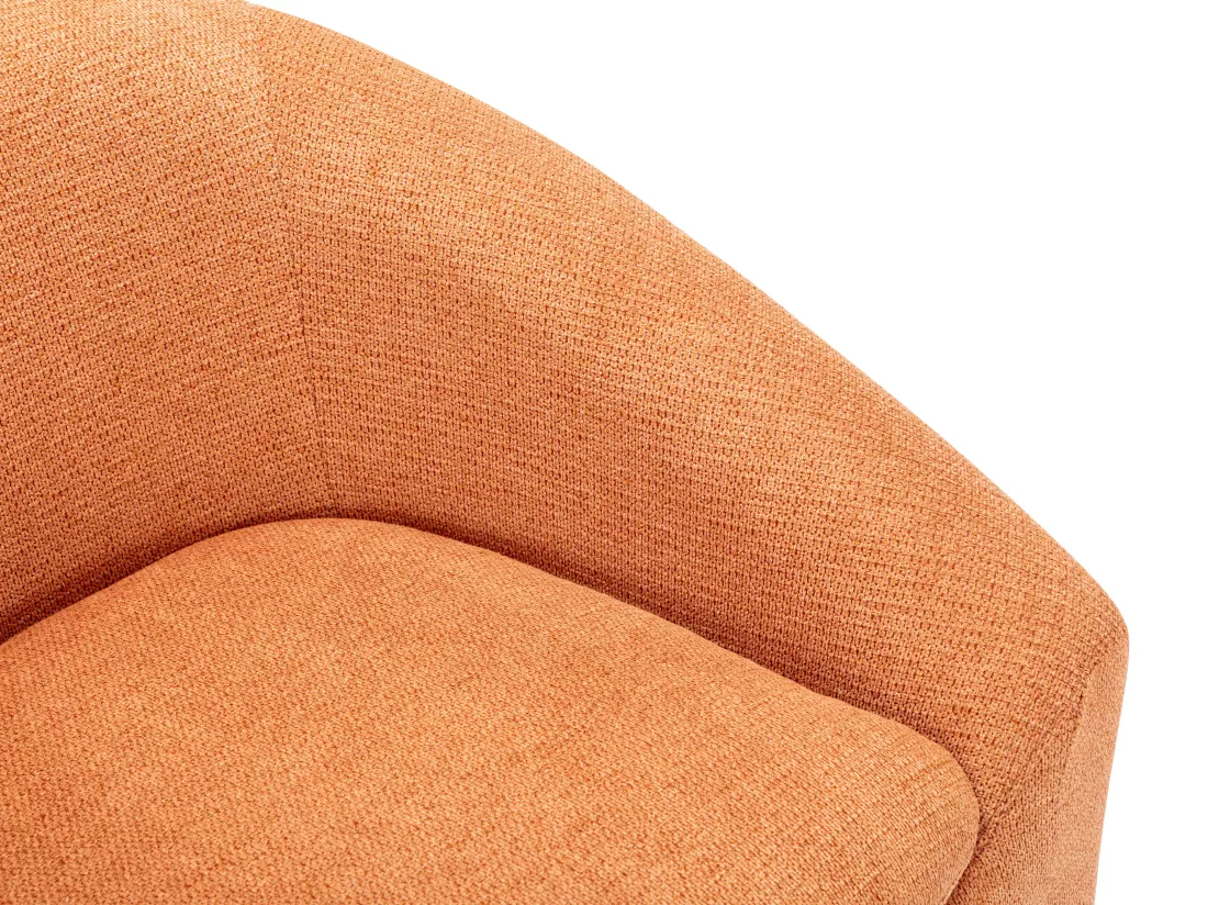 Canapé 2 places et fauteuil en tissu terracotta OSSANA