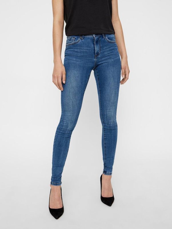 TANYA - Skinny Jeans - Blauw - Stretchmateriaal - Mid Rise