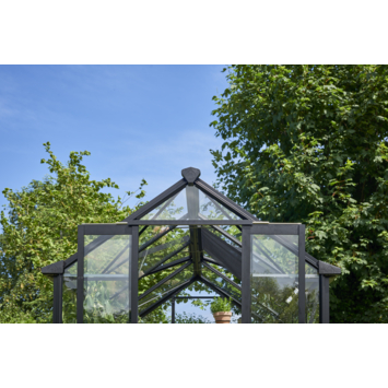 Tuinkas Royal Well Birdlip 48 zwart gecoat met 3mm veiliheidsglas