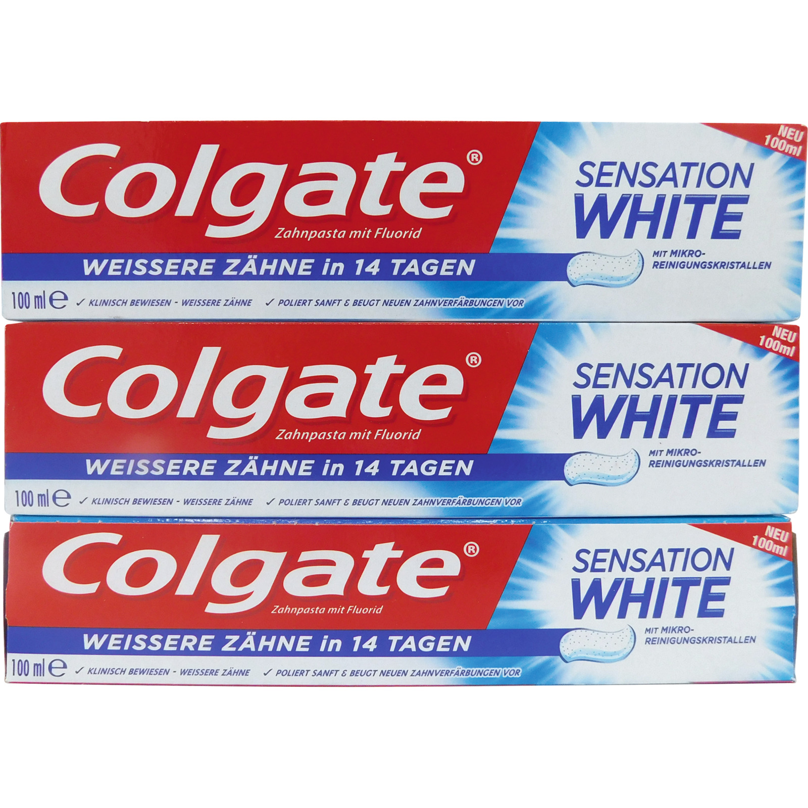 Colgate Zahnpasta Sensation White 3 x 100 ml