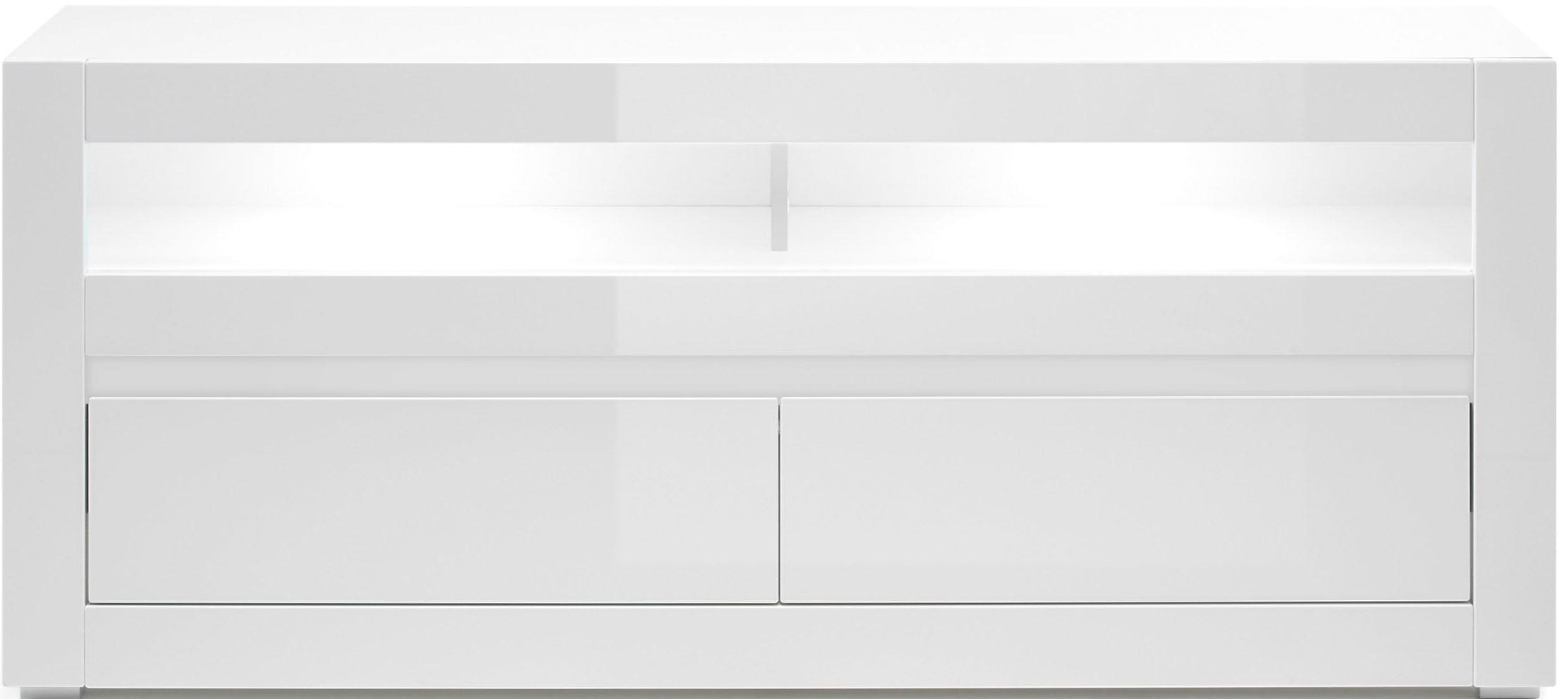 INOSIGN Lowboard »Carat« Breite 150 cm, wird mit 2 Leisten geliefert (weiss und grau)