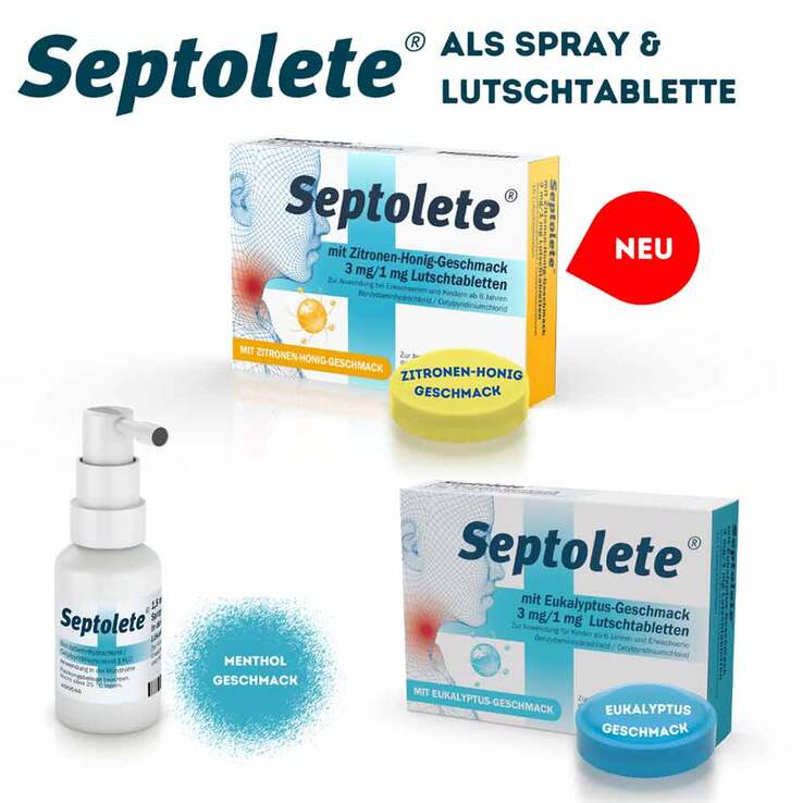 Septolete mit Zitronen-Honig-Geschmack 3 mg/1 mg Lutschtabletten, 16 St