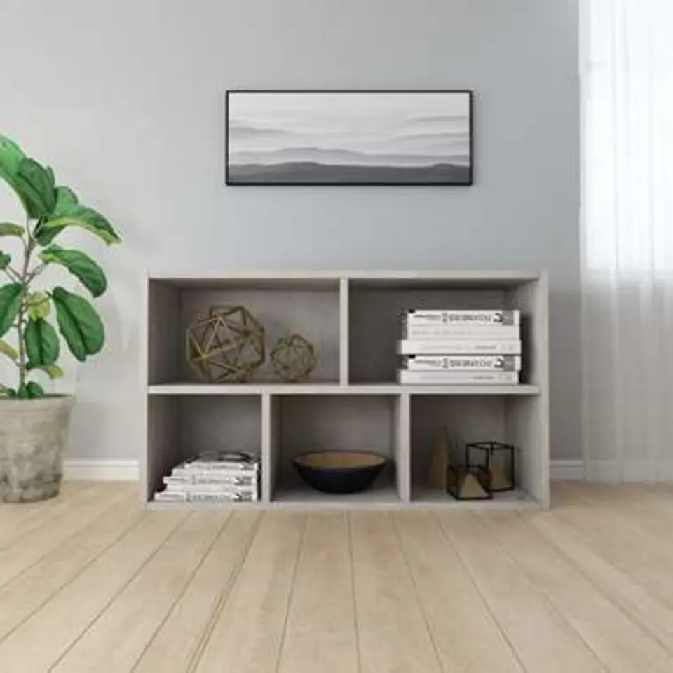 vidaXL - Boekenkast - Grijs - Bewerkt hout