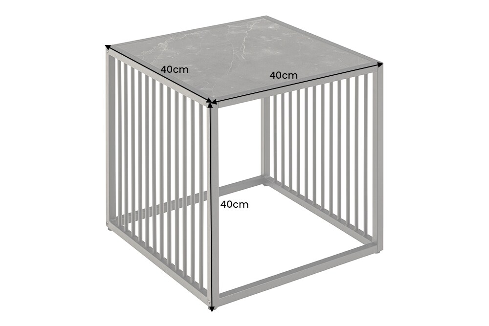 riess-ambiente Beistelltisch ARCHITECTURE - 40cm schwarz Marmor Metall