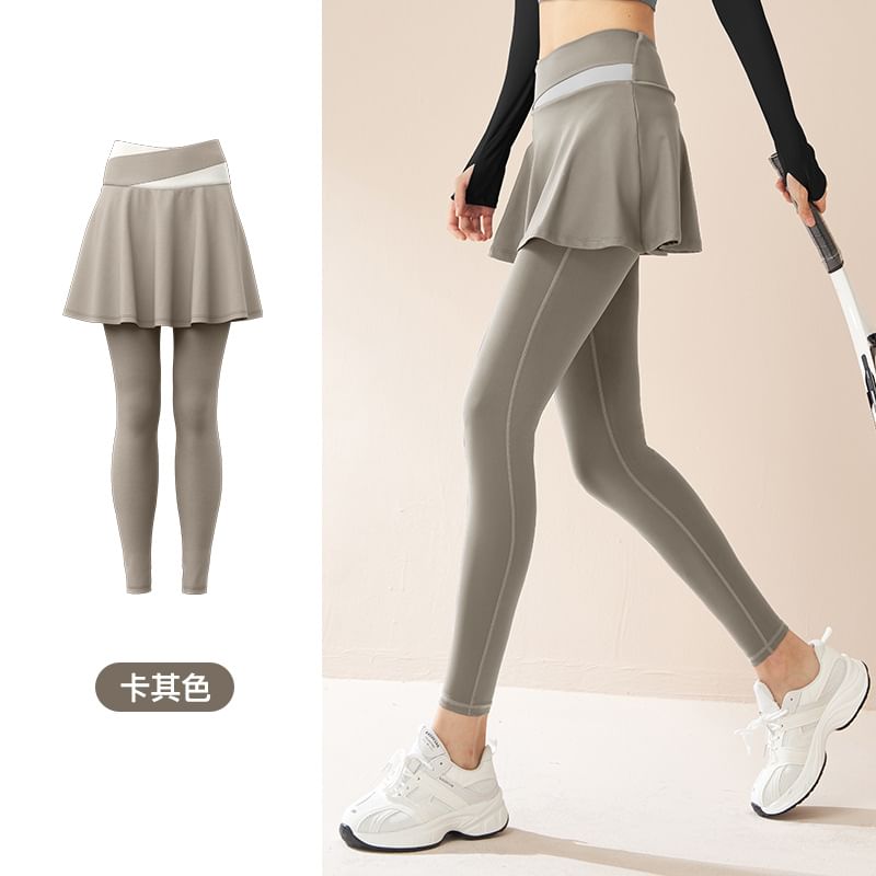GearGal - Yogalegging met hoge taille en tweekleurige rok