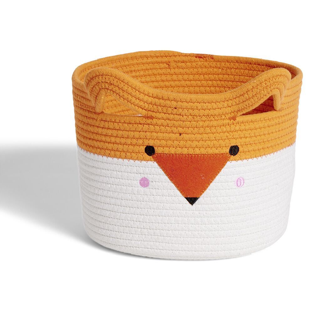 Panière renard orange et blanc Ø30x24cm