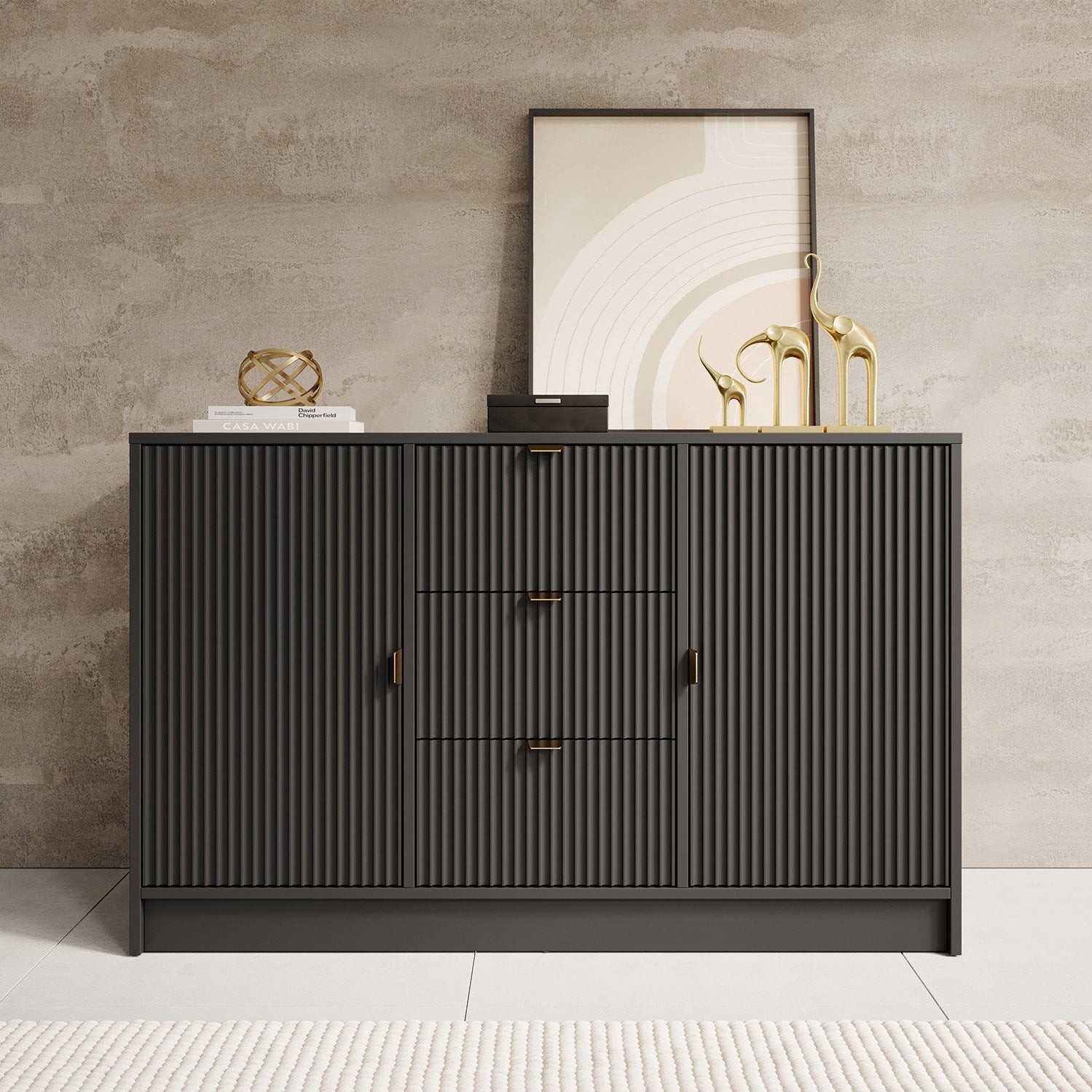 Tavares - Dressoir - Zwart - 118x40x75 cm